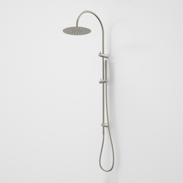 Caroma Liano II Rail Shower with Overhead Brushed Nickel