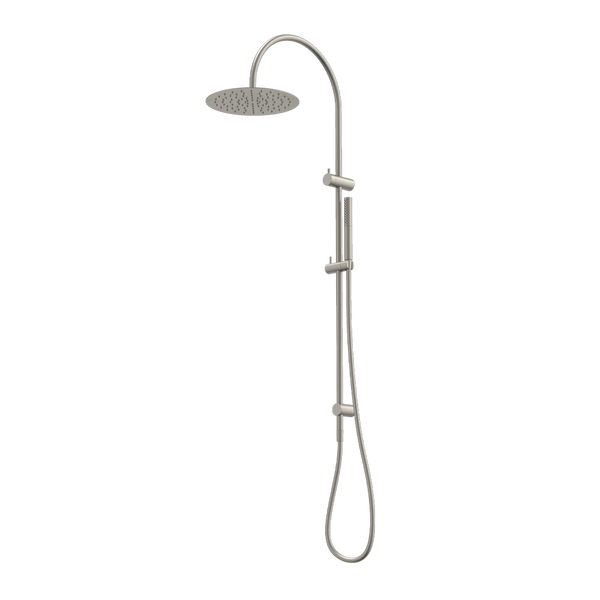 Caroma Liano II Rail Shower with Overhead Brushed Nickel