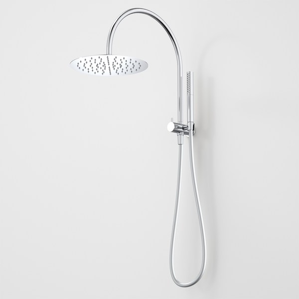 Caroma Liano II Compact Twin Shower with Overhead Chrome