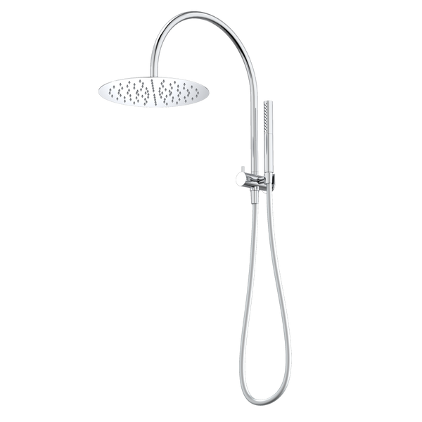 Caroma Liano II Compact Twin Shower with Overhead Chrome