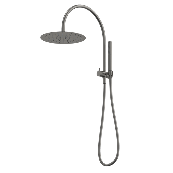 Caroma Liano II Compact Twin Shower with Overhead Gunmetal
