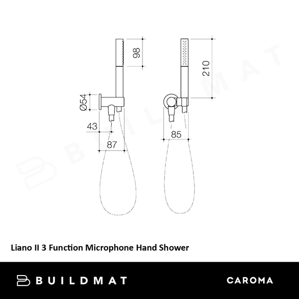 Caroma Liano II 3 Function Microphone Hand Shower Brushed Bronze