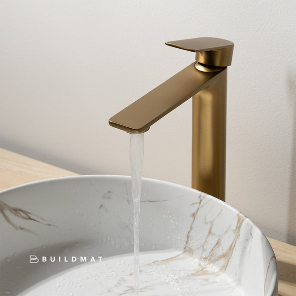 Caroma Urbane II Tower Basin Mixer Brushed Brass Lead Free