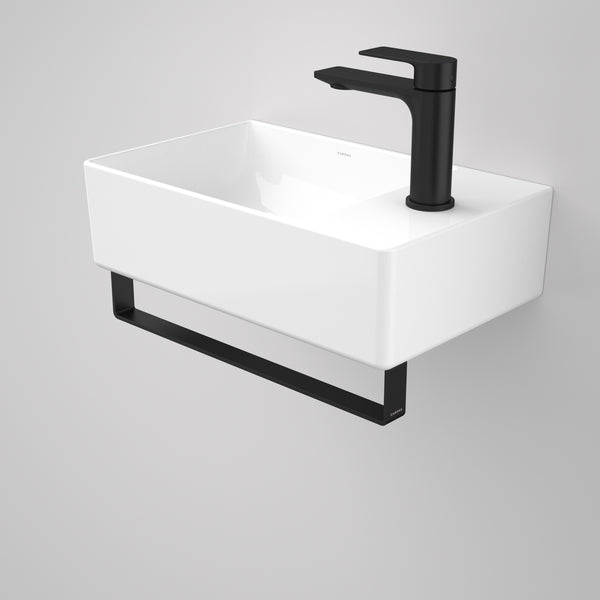 Caroma Urbane II Hand Wall Basin Integrated Rail Matte Black