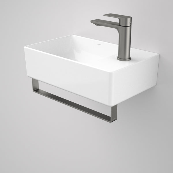 Caroma Urbane II Hand Wall Basin Integrated Rail Gunmetal