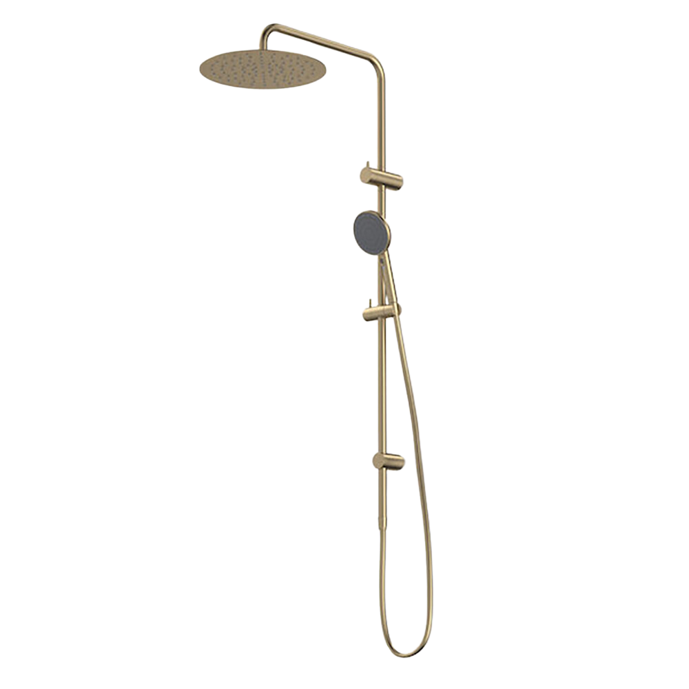 Caroma Urbane II Rail Shower with 300mm Overhead Brushed Brass