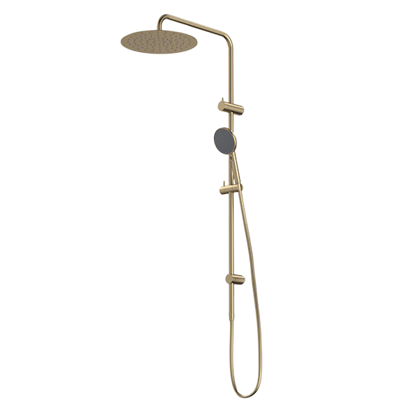 Caroma Urbane II Rail Shower with 300mm Overhead Brushed Brass