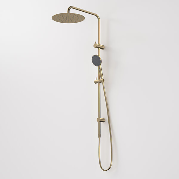 Caroma Urbane II Rail Shower with 300mm Overhead Brushed Brass