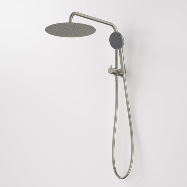 Caroma Urbane II Compact Twin Shower Brushed Nickel
