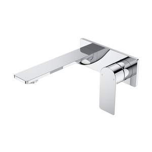 Caroma Urbane II 180mm Wall Basin/Bath Mixer and Outlet Rectangular Plate Lead Free Chrome