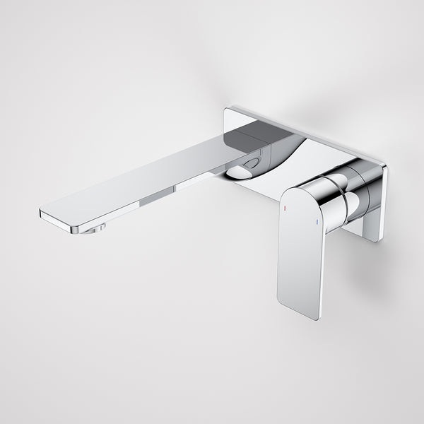 Caroma Urbane II 180mm Wall Basin/Bath Mixer and Outlet Rectangular Plate Lead Free Chrome
