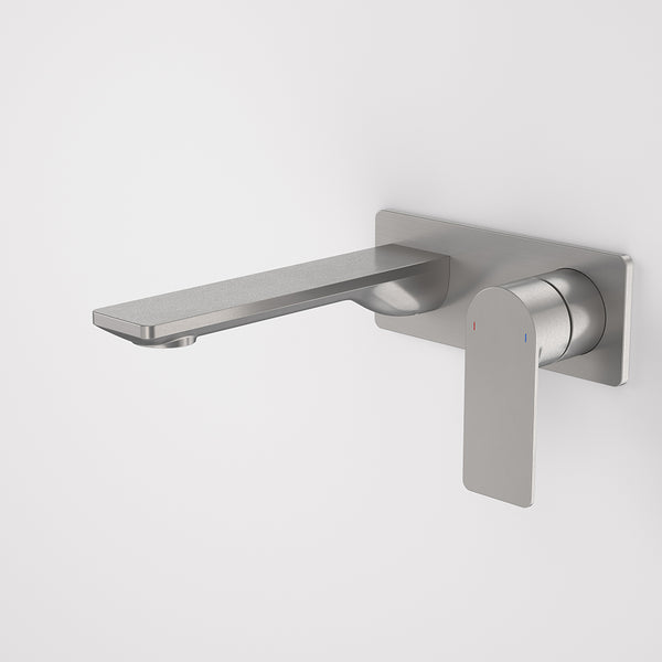 Caroma Urbane II 180mm Wall Basin/Bath Mixer and Outlet Rectangular Plate Lead Free Gunmetal