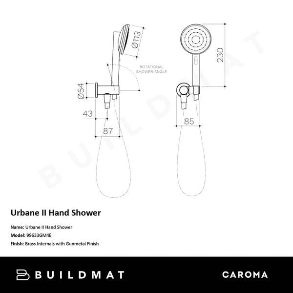 Caroma Urbane II Hand Shower Gunmetal