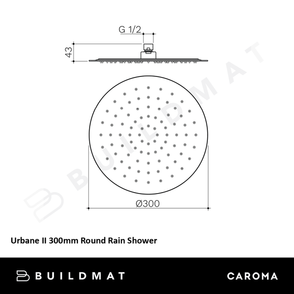 Caroma Urbane II 300mm Round Rain Shower Brushed Bronze