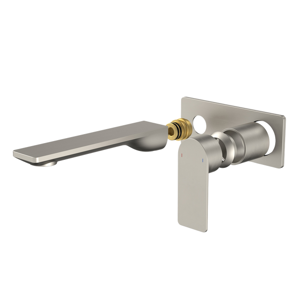 Caroma Urbane II 180mm Wall Basin/Bath (Trim Kit Only) Rectangular Plate Lead Free Brushed Nickel
