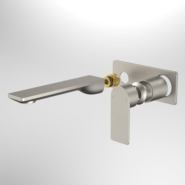 Caroma Urbane II 180mm Wall Basin/Bath (Trim Kit Only) Rectangular Plate Lead Free Brushed Nickel