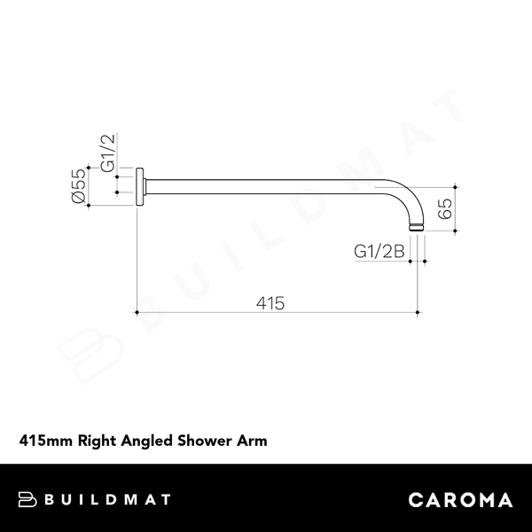 Caroma Urbane II 415mm Right Angled Shower Arm Brushed Bronze