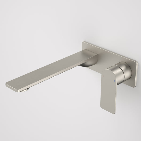 Caroma Urbane II 220mm Wall Basin/Bath Mixer Rectangular Cover Plate Brushed Nickel Sales Kit Lead Free