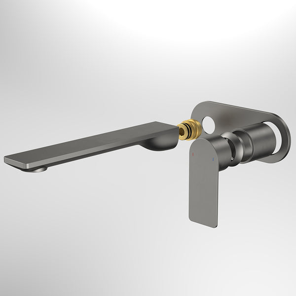 Caroma Urbane II 220mm Wall Basin/Bath (Trim Kit Only) Round Cover Plate Lead Free Gunmetal