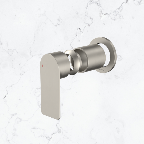 Caroma Urbane II Bath/Shower Wall Mixer with Round Cover Plate (Trim Kit Only) Brushed Nickel