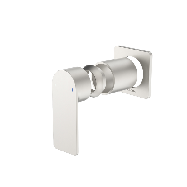 Caroma Urbane II Bath/Shower Wall Mixer with Square Cover Plate (Trim Kit Only) Brushed Nickel