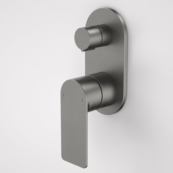 Caroma Urbane II Bath/Shower Mixer With Diverter Round Cover Plate Gunmetal