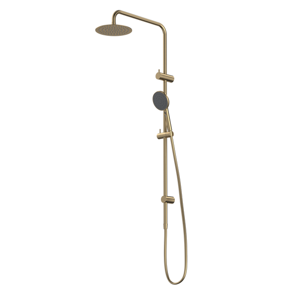 Caroma Urbane II Rail Shower with 200mm Overhead Brushed Brass