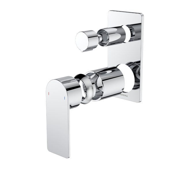 Caroma Urbane II Bath/Shower Wall Mixer With Diverter Rectangular Cover Plate (Trim Kit Only) Chrome