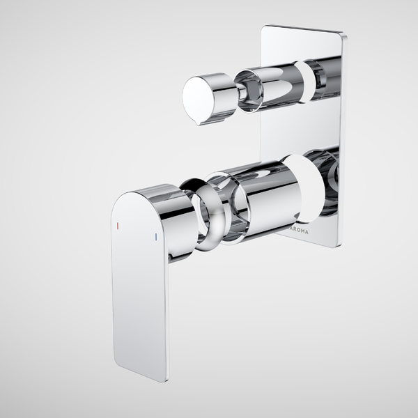Caroma Urbane II Bath/Shower Wall Mixer With Diverter Rectangular Cover Plate (Trim Kit Only) Chrome