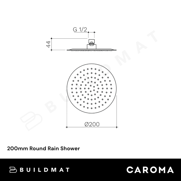 Caroma 200mm Round Rain Shower Brushed Bronze