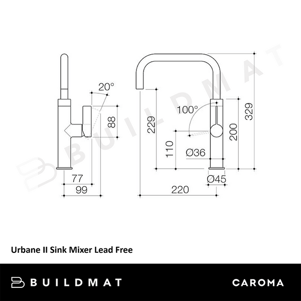 Caroma Urbane II Sink Mixer Lead Free Chrome