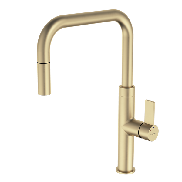 Caroma Urbane II Pull Out Sink Mixer Brushed Brass Lead Free