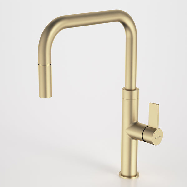 Caroma Urbane II Pull Out Sink Mixer Brushed Brass Lead Free
