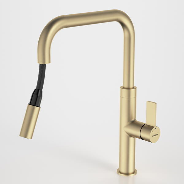 Caroma Urbane II Pull Out Sink Mixer Brushed Brass