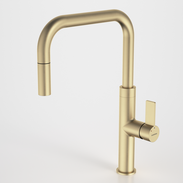 Caroma Urbane II Pull Out Sink Mixer Brushed Brass