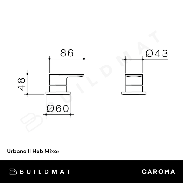 Caroma Urbane II Hob Mixer (Trim Kit Only) Chrome