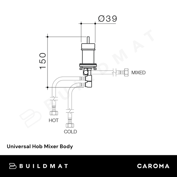 Caroma Universal Hob Mixer Body Brass Lead Free