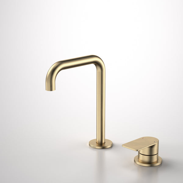 Caroma Urbane II Hob Basin Mixer Set 150mm Brushed Brass
