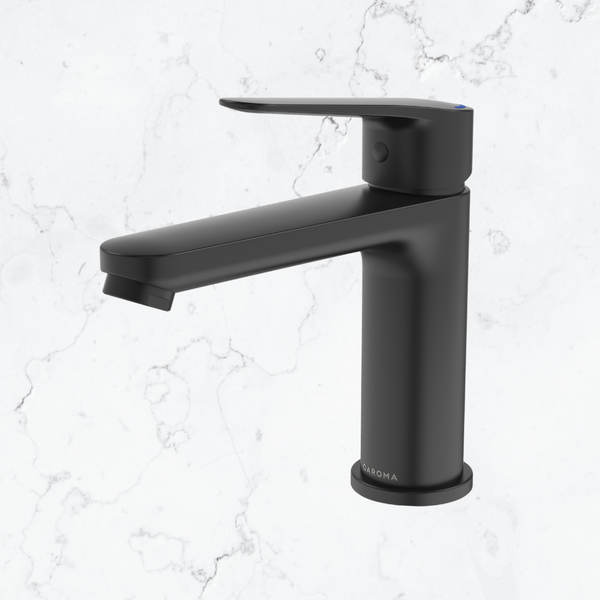 Caroma Opal Basin Mixer H/C Matte Black