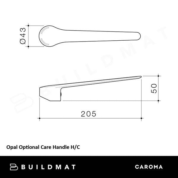 Caroma Opal Optional Care Handle H/C Brushed Nickel
