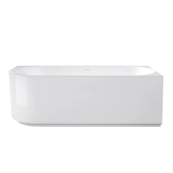 Otti Attica Celine 1700mm Right Corner Bath with Overflow Gloss White