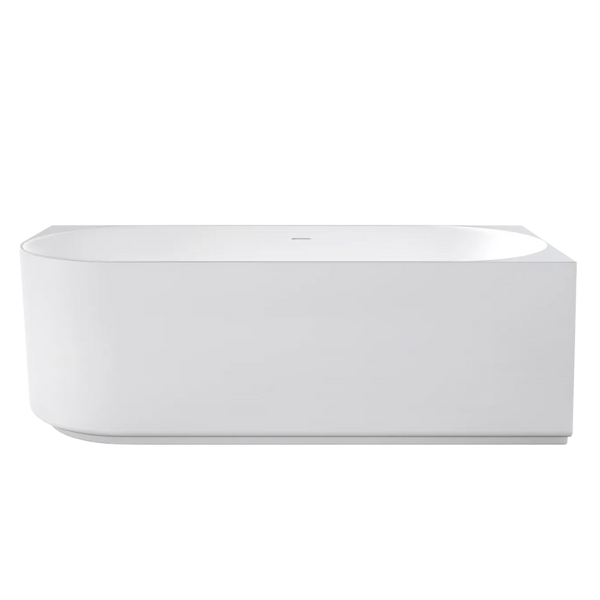 Otti Attica Celine 1700mm Right Corner Bath with Overflow Matte White