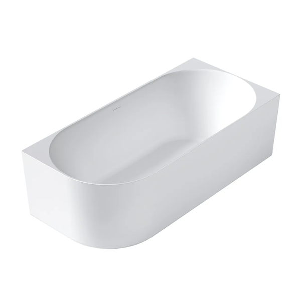Otti Attica Celine 1700mm Right Corner Bath with Overflow Matte White