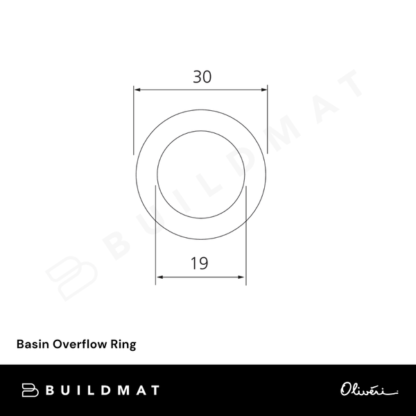 Oliveri Basin Overflow Ring Matte Black