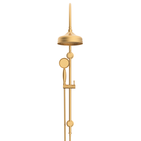 ADP Eternal Gooseneck Twin Shower Set Brushed Brass