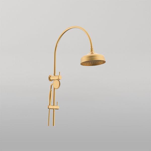 ADP Eternal Gooseneck Twin Shower Set Brushed Brass