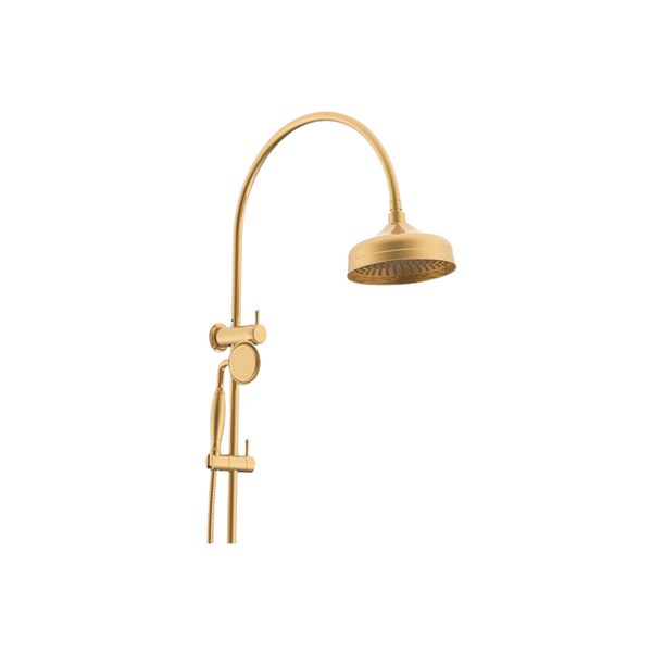 ADP Eternal Gooseneck Twin Shower Set Brushed Brass