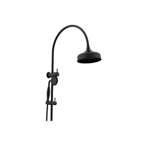 ADP Eternal Gooseneck Twin Shower Set Matte Black