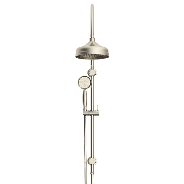 ADP Eternal Gooseneck Twin Shower Set Brushed Nickel