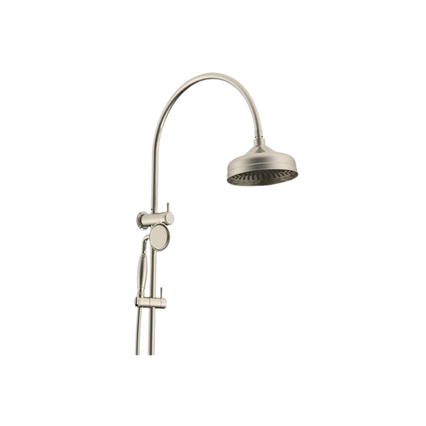 ADP Eternal Gooseneck Twin Shower Set Brushed Nickel